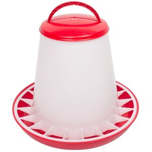 KUNSTSTOF VOERSILO MET DEKSEL, INHOUD 6KG , PP (ROOD / WIT)