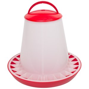 KUNSTSTOF VOERSILO MET DEKSEL, INHOUD 10KG , PP (ROOD / WIT)