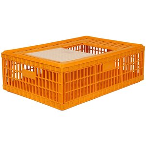 TRANSPORTKIST VOOR PLUIMVEE, ORANJE 85X65X27CM, HDPE