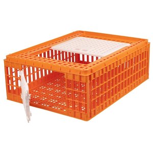 TRANSPORTKIST VOOR PLUIMVEE, ORANJE, 2 DEUREN, 77X58X29CM, HDPE